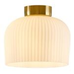 Brilliant 20cm Brass And Matt Ribbed Glass Piazza Batten Fix Shade
