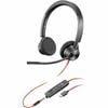 Poly Blackwire 3325 Wired On-ear Stereo Headset - Black - Binaural - Ear-cup - 32 Ohm - 213.4 Cm Cable