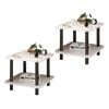 SOGA 2X 60cm White Ceramic Side Tables