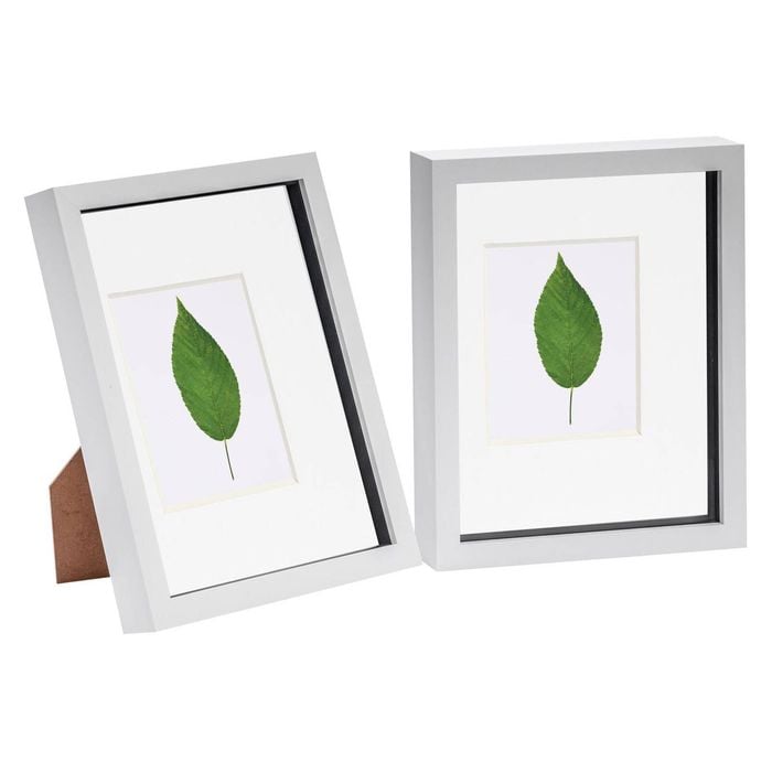 Nicola Spring 8" X 10" White 3d Box Photo Frames - 4" X 6" Mount - Pack Of 2