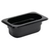 Vogue Gastronorm Container Gn 1/9 Black Polycarbonate 65mm Depth Food Storage Tray