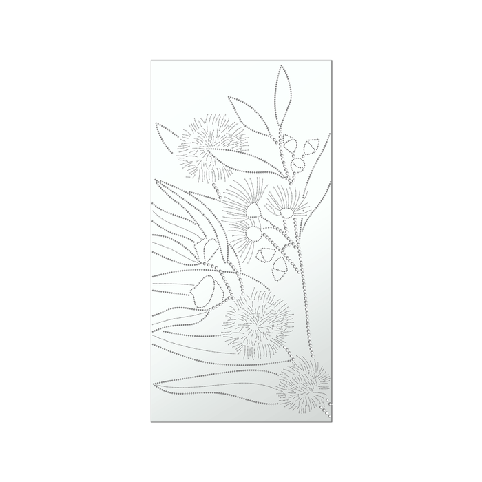 Walpix 1800 x 900 x 2.5mm White Satin Flat Profile Eucalyptus Perforated Aluminium Decorative Screen