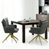 Homfurn Set Of 2 Modern Swivel Dining Chairs, Upholstered Linen Fabric Armchair With Sturdy Wood-like Metal Base
