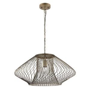 Cla Lighting Parrilla Interior Oval Cage Iron Pendant Light Od600mm Imitation Antique Brass