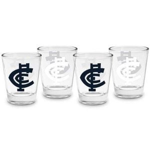 AFL Shot Glass Set of 4 - Carlton Blues - 50ml