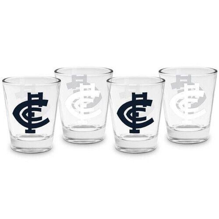 AFL Shot Glass Set of 4 - Carlton Blues - 50ml