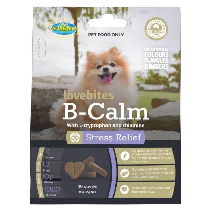Vetafarm Lovebites B-Calm Stress Relief Dog Chew 30 Pack