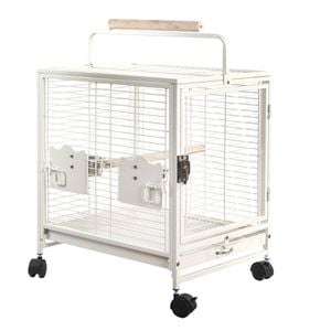 Yes4pets Small Bird Transport Budgie Cage Parrot Aviary Carrier With Wheel