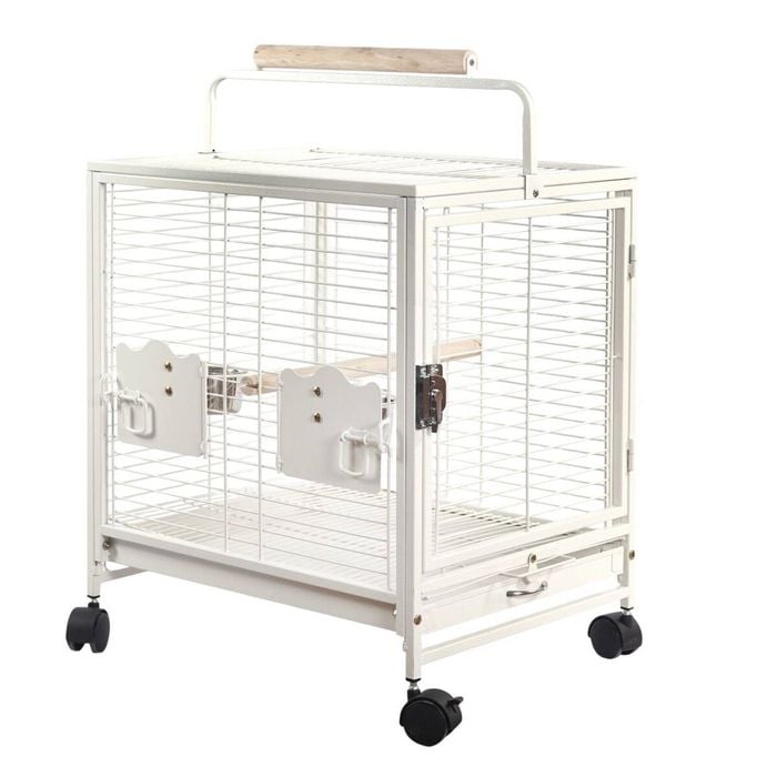 Yes4pets Small Bird Transport Budgie Cage Parrot Aviary Carrier With Wheel