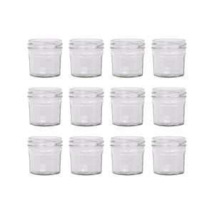 Argon Tableware 90ml Glass Jam Jars With No Lids - Set Of 12 Empty Screw Top Kitchen Storage Preserving Jar