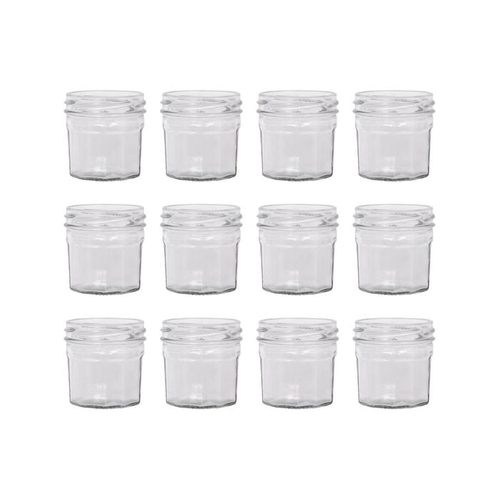 Argon Tableware 90ml Glass Jam Jars With No Lids - Set Of 12 Empty Screw Top Kitchen Storage Preserving Jar