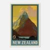Galrie Milford Sound Vintage Travel Poster Captivating New Zealand Art for Your Home, Poster Only, 50 x 70cm (20 x 28inch)