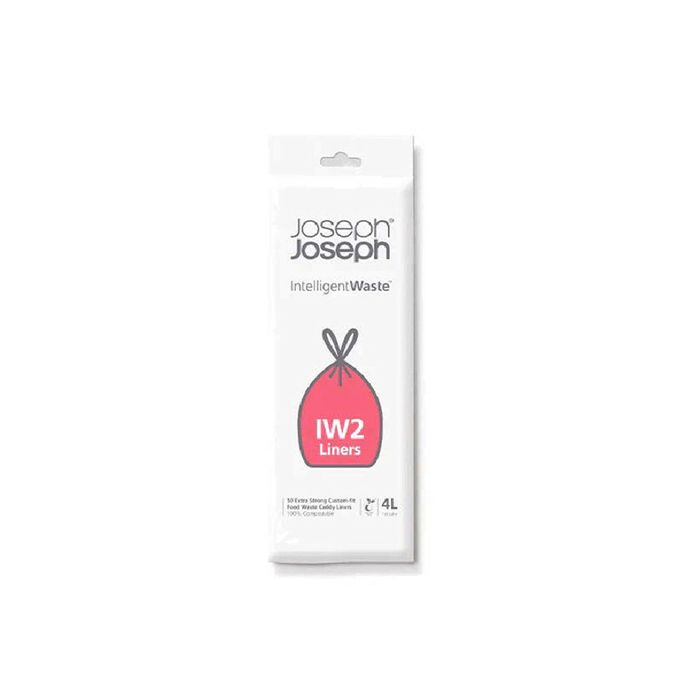 50pc Joseph Joseph IW2 4L/36cm Food Waste Caddy Liners Bags For Bin White
