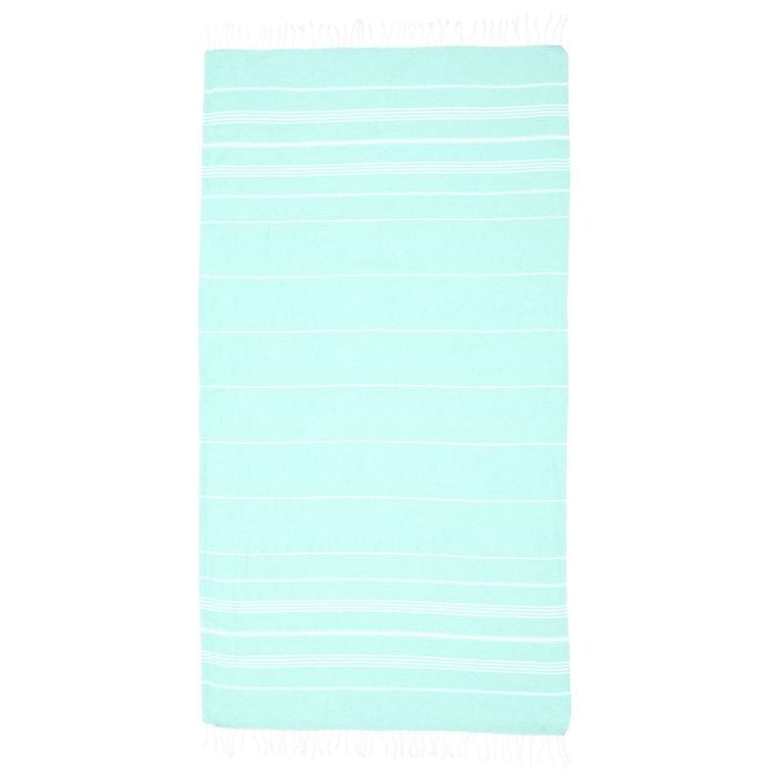 Aquamarine Breeze Thin Turkish Beach Towel - 100cm x 160cm
