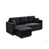 Multifunctional Sofa Bed Fabric Upholstery Chaise Section Comfy Cushions Armrests In Black