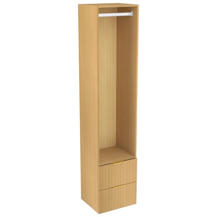 Lugna 2048 x 450 x 380mm Sand Single Hanging 2 Drawer Storage Unit