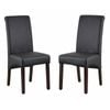 2x Dining Chairs Solid Wooden Black PU Leather