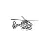 Ignite Laser Airbus H145M - Military Multi-Role Helicopter Silhouette Metal Wall Art Coated Black 23.6 inch - 60 cm