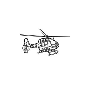 Ignite Laser Airbus H145M - Military Multi-Role Helicopter Silhouette Metal Wall Art Coated Black 23.6 inch - 60 cm