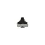 Small Tri-Star Air Cleaner Wing Nut, Chrome with Black Top
