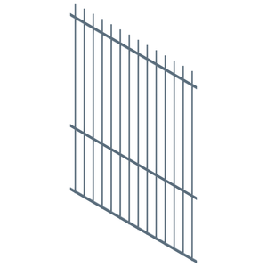 ProtectorAl 0350-1200W x 1800H Deep Ocean Picket Top Pool Fence Panel Raked 16-30º