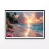 Sunny Beach with Flowers  Print 100% Australian Made 90x60cm  (Poster)