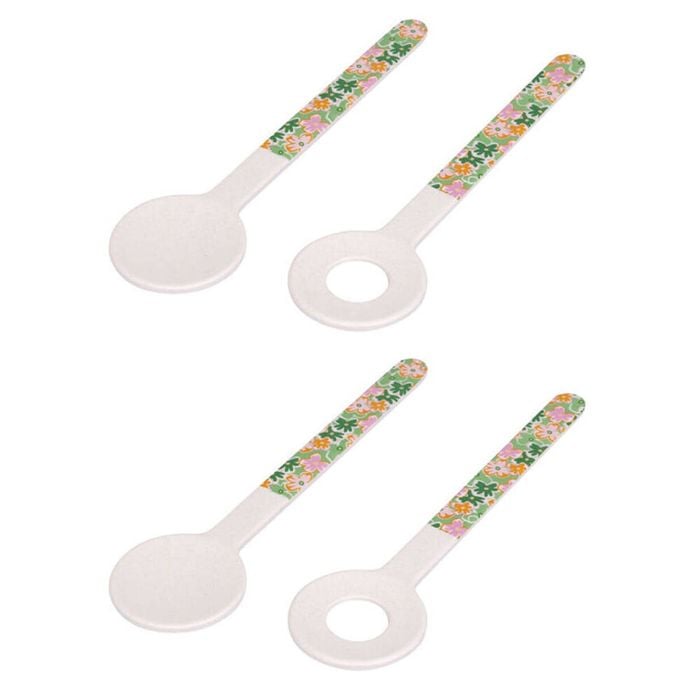 2x 2pc Splosh Summer Pop Bamboo Melamine Salad Servers 28cm Spoon/Fork Green