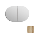 Attica 900 x 600mm Oval  Oak Shaving Cabinet
