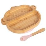 Tiny Dining Bamboo Monkey Baby Weaning Plate & Fork Set