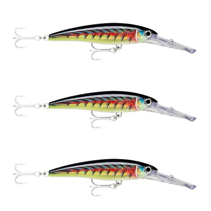 3x Rapala 16cm X Rap Magnum 30 Deep Diving Trolling Lures - HD Lime Light UV