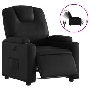 vidaXL Electric Recliner Chair Office Armchair Single Sofa Black Faux Leather