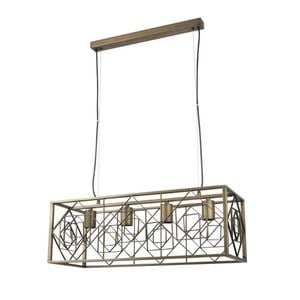 Cla Lighting Gaggia Interior Rectangular Cage Pendant Light Imitation Antique Brass
