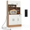 Costway Sideboard Buffet Storage Cabinet Natural 1.7m