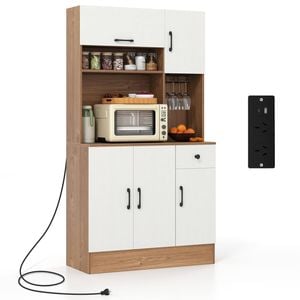 Costway Sideboard Buffet Storage Cabinet Natural 1.7m