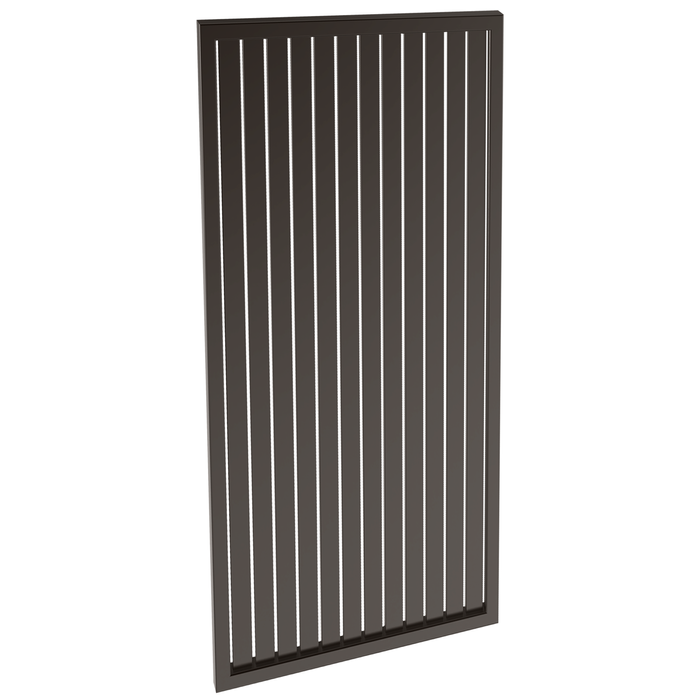 ProtectorAl 300-1000W X 1001-2000H Satin Black Aluminium Welded Slat Panel Vertical 9mm Gap - Black