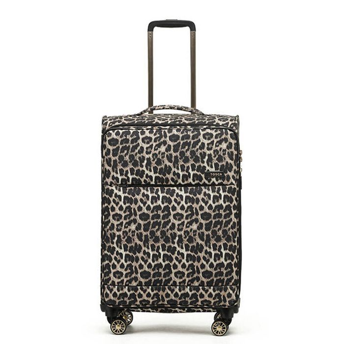 Tosca So-Lite 67cm/87L Suitcase Luggage Travel Checked Trolley Case Leopard