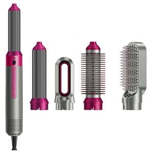 Catzon 5in1 Magic Hair Dryer Brush Styler Set for All Hair Types-RoseRed