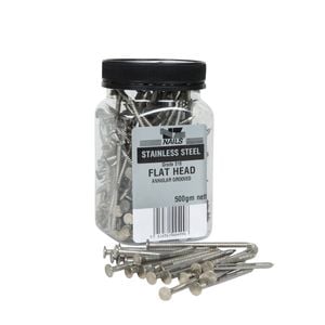 NZ Nails 75 x 3.15mm 500g 316 Stainless Steel Flat Head Nail