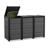 Keter 3 Bin Hideaway (2 x 0.8m) - Grey