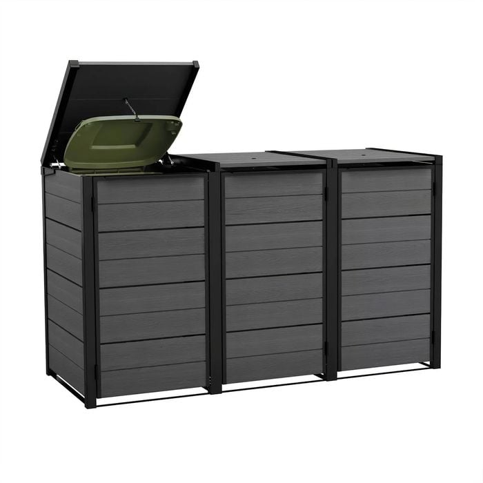 Keter 3 Bin Hideaway (2 x 0.8m) - Grey