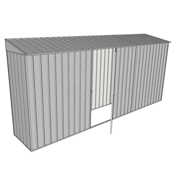 Build-a-Shed 0.8 x 4.5 x 2m Skillion Single Hinged Side Door Shed - Zinc