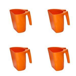 4PK AgBoss Pet and Livestock Plastic Food Scoop FeedMaxx 1kg Orange