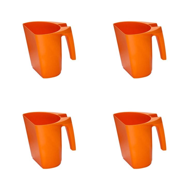4PK AgBoss Pet and Livestock Plastic Food Scoop FeedMaxx 1kg Orange