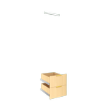 Lugna Sand 2 Drawer 1 Hangrail Insert Kit - To Suit 450 x 580mm Cabinet Shell