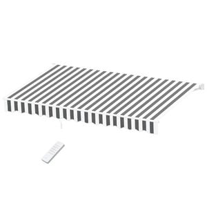 Instahut Retractable Folding Arm Awning Motorised Sunshade 4.5mx3m Grey White