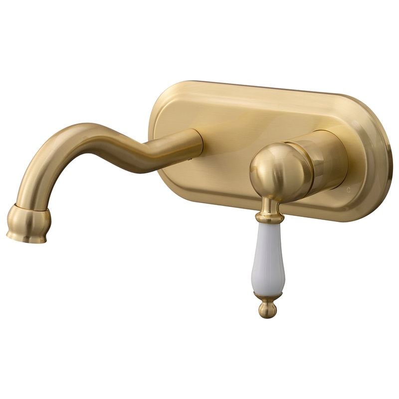 Maestro Brushed Brass Wall Basin Mixer