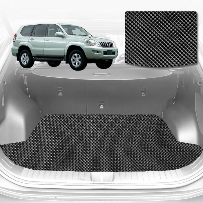 6D Diamond Car Boot Mat for Toyota Prado (J120)2002-2009-Cargo Mat-Black-Outback GT