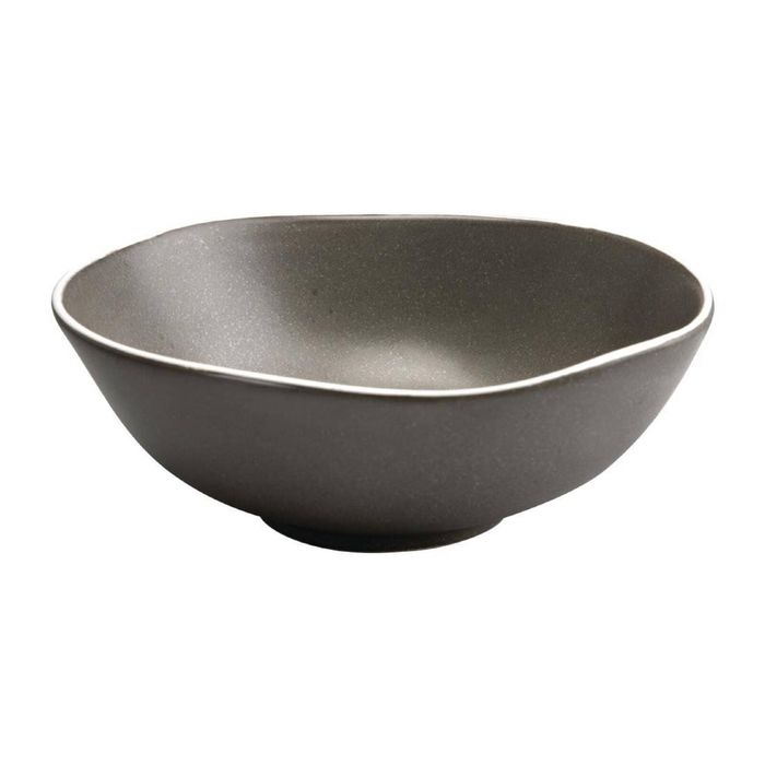 Olympia Deep Bowls Chia Charcoal 210mm Pack Of 6 Commercial Tableware Porcelain Dinnerware