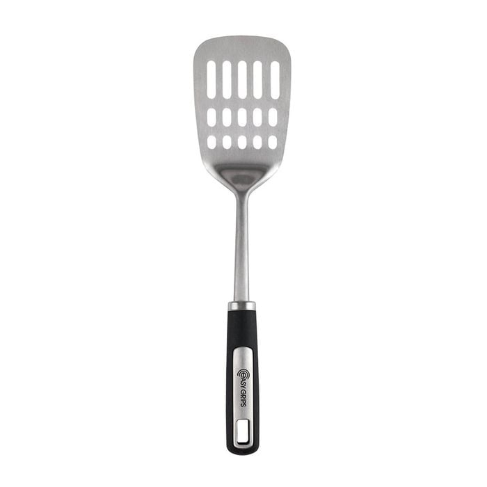 Easy Grips Stainless Steel Slotted Turner Black