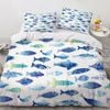 3D Blue Fish 351 Bed Pillowcases Quilt King Size